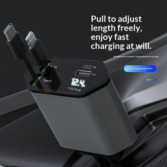 DriveCore™ 4-in-1 Retractable Car Charger 120W