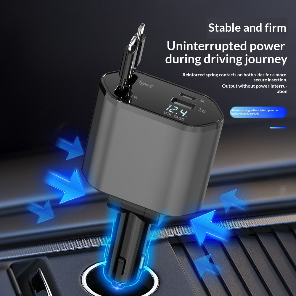 DriveCore™ 4-in-1 Retractable Car Charger 120W